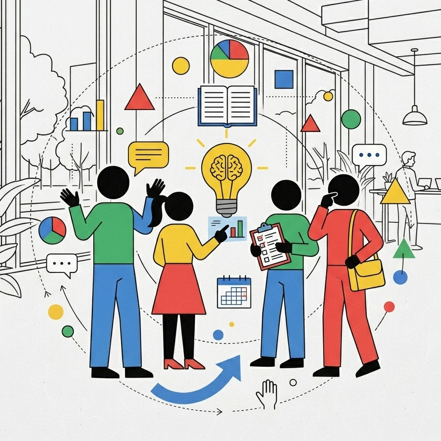 illustration d'une formation d'équipe dans un open space pour TPE PME